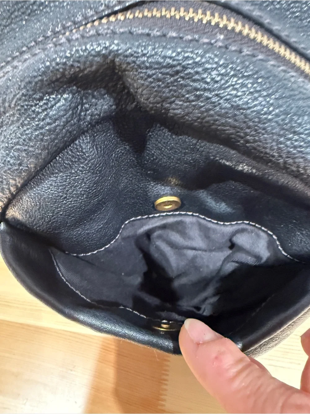Frye Black Pebbled Leather Mini Backpack
